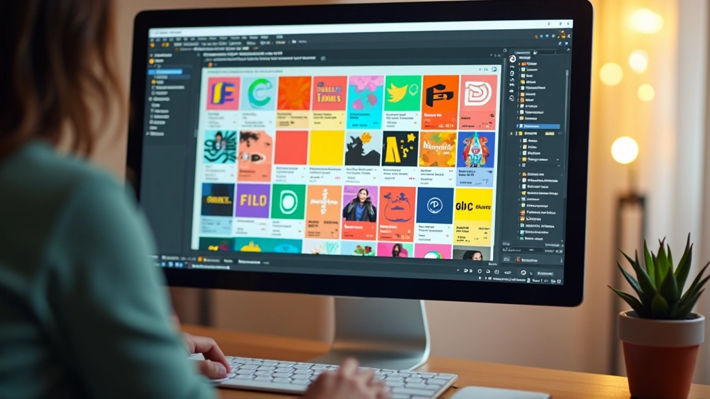 Computador exibindo paleta de cores e tipografia moderna