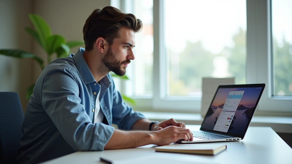 Designer trabalhando em laptop com múltiplas abas abertas mostrando diferentes plataformas de redes sociais