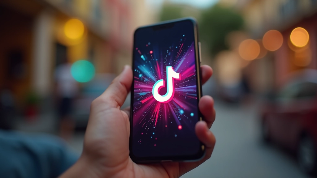 Telefone exibindo vídeo vertical no TikTok