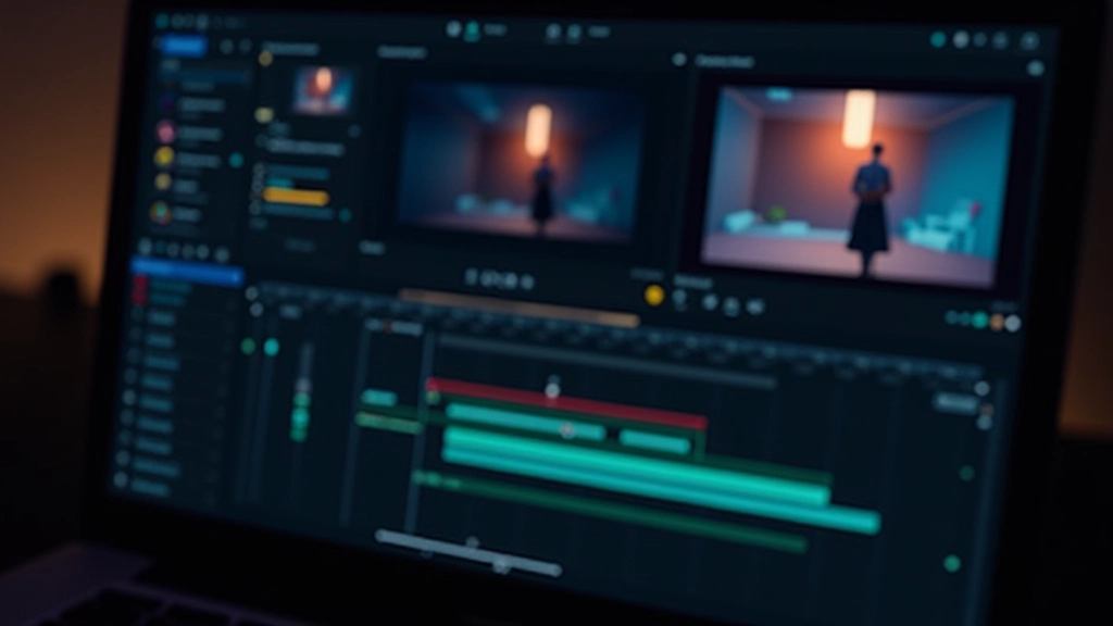 Tela mostrando software de edição de vídeo profissional